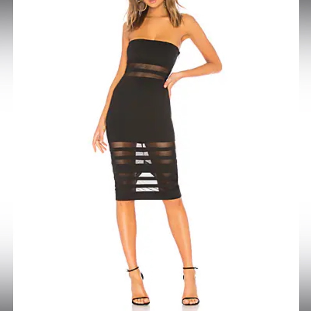 Black mesh tube dress